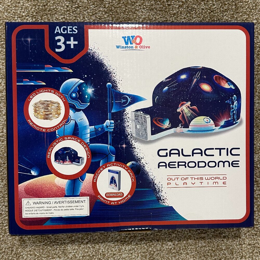 Winston & Olive Galactic Aerodome Inflatable Tent Fort for Kids - NEW